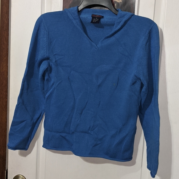 Tara Vanessa Vintage Blue V Neck Knit Long Sleeve Sweater - Picture 4 of 4